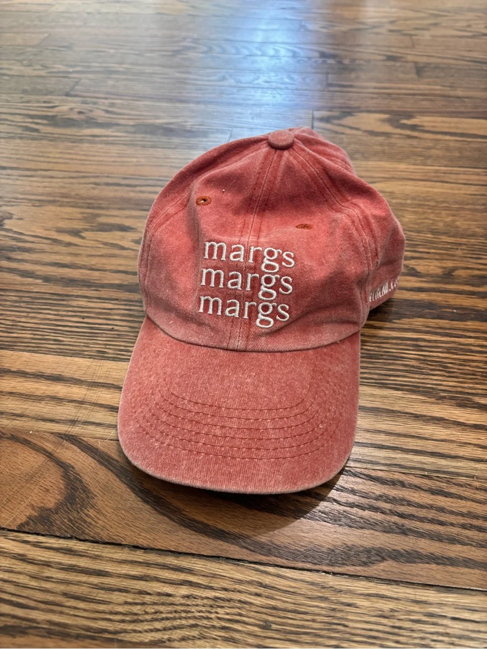 Margaritas Cointreau Tequila Branded Embroidered Washed Red Baseball Cap